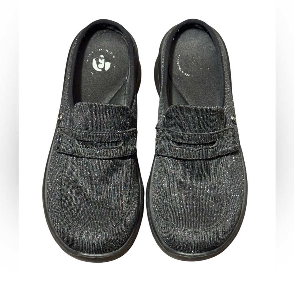 Bzees Mules Clogs Womens Black Glitter Slip On Shoes Size 9 Slides - Picture 6 of 7